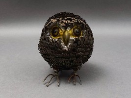 Sergio Bustamente Mexican Brutalist Mid Century Modern Metal Art Owl Scu... - $299.99