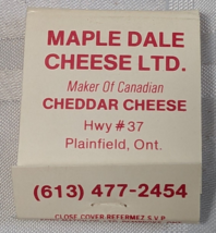 MAPLE DALE CHEESE PLAINFIELD ONTARIO CANADA VINTAGE MATCHBOOK COVER ADVE... - $17.80 CAD