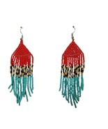 Retro Boho Seed Bead Tribal Dangle Tassel Earrings Womens Costume Jewelry - $33.18 CAD