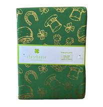 Storehouse St Patrick’s Day Green Gold  Clover Pot Of Gold Tablecloth 60”x104” - £31.94 GBP