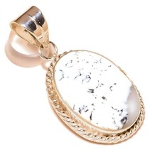 Dendritic Opal Natural Gemstone 925 Silver Overlay Handmade Rope Bezel Pendant - $11.99