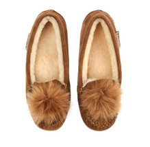 BEARPAW® Erika Suede Sheepskin Cozy Moccasin women 8M - $44.95