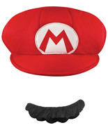 Mario Adult Hat &amp; Mustache (One Size Adult) - £78.87 GBP