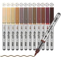 Multicolor Acrylic Paint Pen Set with Brush Tip - Ideal for Rock and Can... - $37.57