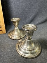 Vintage Silver on Copper Candlesticks Roslyn Silver Co. 4”x4” - $14.85