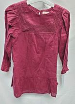 Toddler Girls' 3T Solid Crochet Long Sleeve Dress - Cat & Jack Burgundy NWT image 2