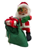 Annalee Mobilitee Doll 16&quot; Santa Gift Bag Annalee Tags Vintage Decor Christmas - £26.59 GBP