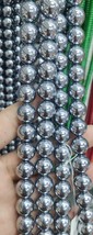 Large Natural Terahertz Beads  Round Loose Bead round beads Round Semi-P... - £4.40 GBP