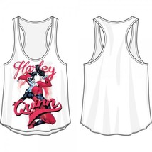 Harley Quinn Classic Comic Pose Womens Fitted Tank Top - £14.66 GBP
