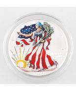 1999 1Oz AIGLE EN ARGENT AMÉRICAIN PEINT AVEC COFFRET ET CERTIFICAT - $128.11