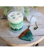 Prosperity Candle and Green/Brown Agate Stone Meditation Set #1 - $1,120.02 MXN
