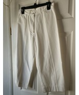 Mountain Lake Cropped Pants Solid White Denim 100% Cotton Pockets Size 8... - £9.81 GBP