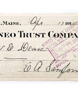 1915 Kineo Trust Company Bank Check E.A. Sampson Dover Maine Signed 7057... - $27.32 CAD