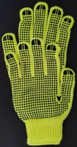 Safety Gloves Neon Yellow Non-Slip Dotted Work Gloves S21: Select Small ... - $2.96+