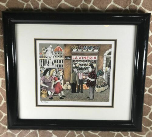 Guy Buffet "La Vineria" Limited Edition Signed Framed Lithograph - $80.00