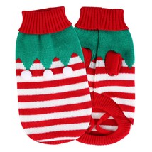 Pet Christmas Turtleneck Sweater Dog Cat Christmas Clothes Snowman Stripes Costu - £10.29 GBP
