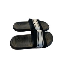 Champion Youth Large 4 5 Sandal slip On Slide Black White Synthetic - £11.59 GBP