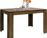 Brown Wood Rectangular Kitchen Table With 47-1/2&quot; Leaves For 4–6 People;... - £81.67 GBP
