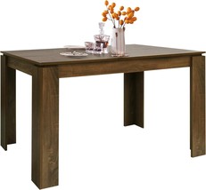 Brown Wood Rectangular Kitchen Table With 47-1/2&quot; Leaves For 4–6 People; Ideal - £81.42 GBP