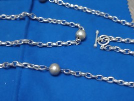 925 Sterling Silver 42-in Long 10 Mm Wide Beaded Rollo Link Chain Necklace - $2,983.77 MXN