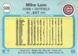 1982 Fleer Mike Lum 599 Cubs - £0.78 GBP
