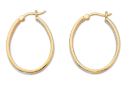 Diamond Accent 18K Gold Braided Hoop Earrings Inside Out Hoop Gp - £79.74 GBP