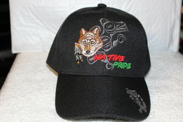 NATIVE PRIDE WOLF INDIAN FEATHER NATIVE AMERICAN BASEBALL CAP ( BLACK ) - £8.99 GBP