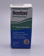 Bausch + Lomb Boston Rewetting Drops Rewets &amp; Lubricates Soothes Eyes 0.33 Fl Oz - £9.27 GBP