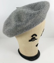 Wool Beret Hat Vintage Gray Heather White Stag One Size French Style  - £14.23 GBP