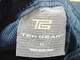 Tek Gear Mens Sz M Track Activewear Lounge Pants Blue Bottom Side Zipper Pocket  - £11.38 GBP