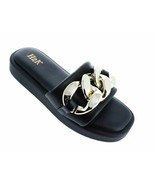 H2K Chain Black Fashion Comfort Soft Slides Flip Flops Sandals  Open Toe... - $40.88 CAD
