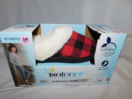 Isotoner Memory Foam Buffalo Plaid Slippers Size SM 6.5-7 Brand New - £31.96 GBP