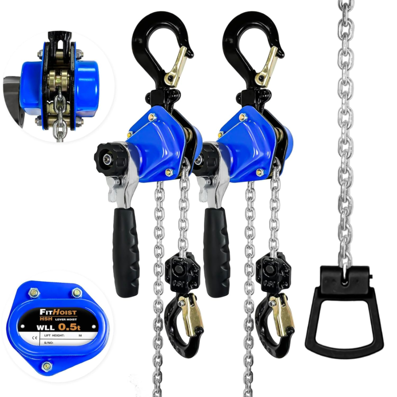  (2-Pack) 1100Lbs Capacity 10Ft Lift Small Come along Alloy Steel G80 Ch... - $209.94