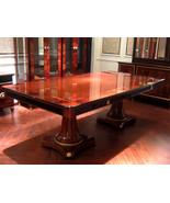 Luxurious High Gloss Dining Table with Elegant Wood Inlays - $4,814.32 CAD
