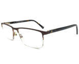 Helium Eyeglasses Frames 4347 BROWN Tortoise Rectangular Half Rim 52-17-140 - £18.36 GBP