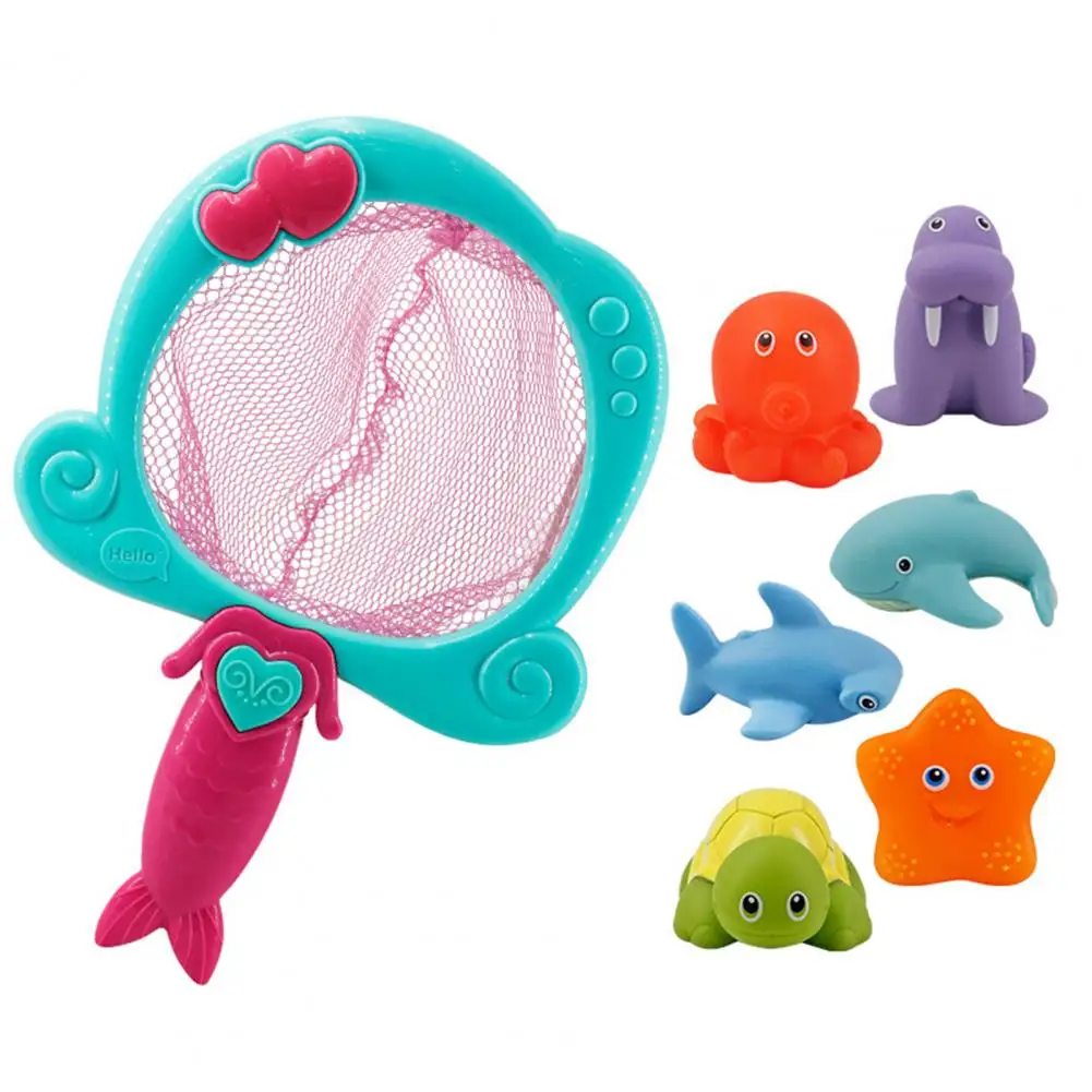 Aby fishing toys safe material safety squeaky sound children gift fishing net toys bath thumb200