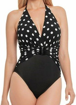 $164 Magicsuit One Piece Swimsuit 10 Black White Polka Dot Soft Cups GR8 GIFT - £93.72 GBP