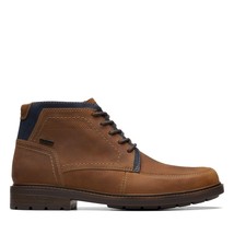 Clarks Men&#39;s Un Shire Hi Waterproof Oxford Boot Tan Leather Size 12 Wide - $64.30