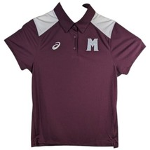 Womens Burgundy Golf Polo Coaching Top with Embroidered M Asics Volleyball Track - £23.96 GBP