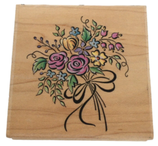 All Night Media Rubber Stamp Wild Rose Bouquet Wildflowers Wedding Sprin... - £4.78 GBP