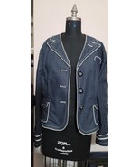 Work to Weekend Womans Stretch Blue Cttn/poly Denim Blazer Jean Jacket S... - $532.13 MXN