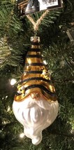 Robert Stanley Christmas Ornament Gnome Wearing Honey Bee Striped Hat New - £11.29 GBP
