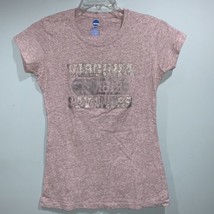 UVA Virginia cavaliers Womens Short Sleeve Shirt Sz Lg Glitter Sparkle NCAA  - £14.19 GBP