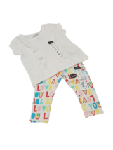 Okie Dokie Baby Girl 2pc Tee with Eyelet Lace Accents &amp; Legging Set (6M)... - $213.42 MXN