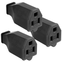 TENINYU 2-Pole, 3 Wire Grounding Plug Female Extension Cord Straight Bla... - $19.56