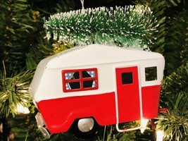 Hobby Lobby Christmas Ornament Glass Vintage Camper Travel Trailer Tree on Roof - £11.07 GBP