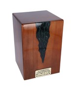 Cremation urn made of wood nad resin Box for ashes adult size decorative... - $221.39 CAD