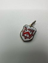 Vintage Kennedy Silver Plate Enamel Charm 1.5cm - $5.54