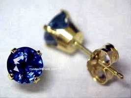 Blue Sapphire 14K Gold Earrings, Ceylon Sapphire Earrings, Faceted Sapphire - £735.27 GBP