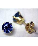 Blue Sapphire 14K Gold Earrings, Ceylon Sapphire Earrings, Faceted Sapphire - £724.64 GBP